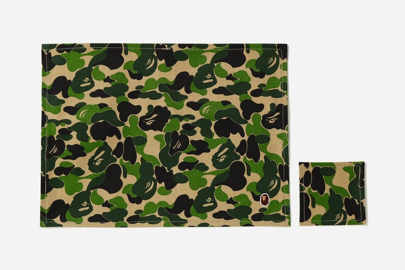 bape abc camo place mat coaster set green