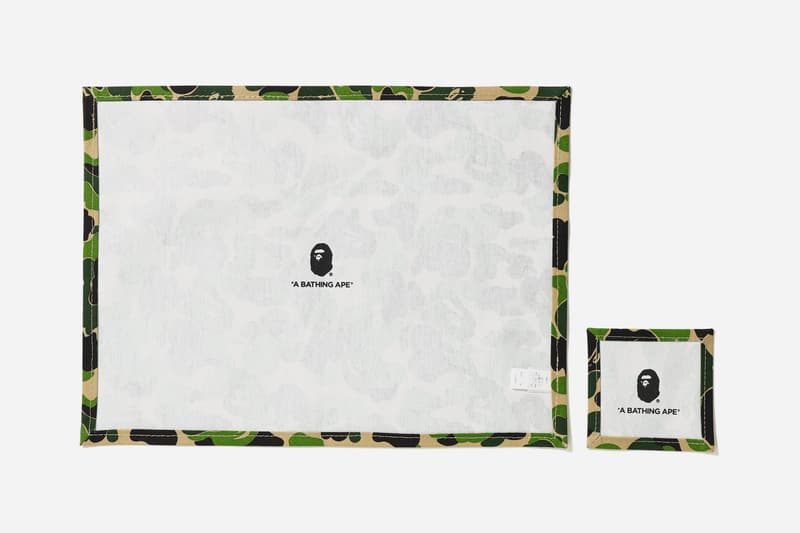 bape abc camo place mat coaster set green