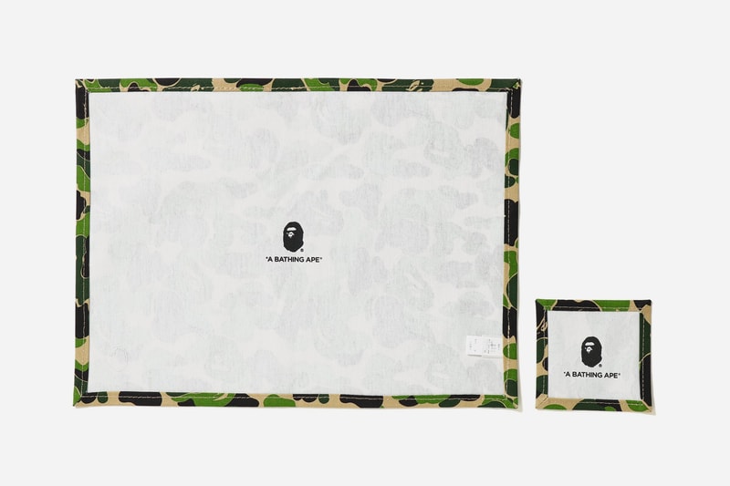 bape abc camo place mat coaster set green
