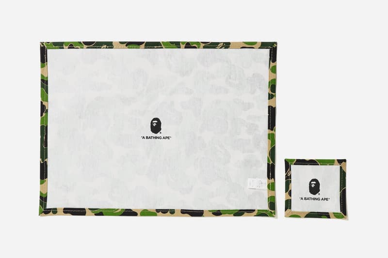 bape abc camo place mat coaster set green