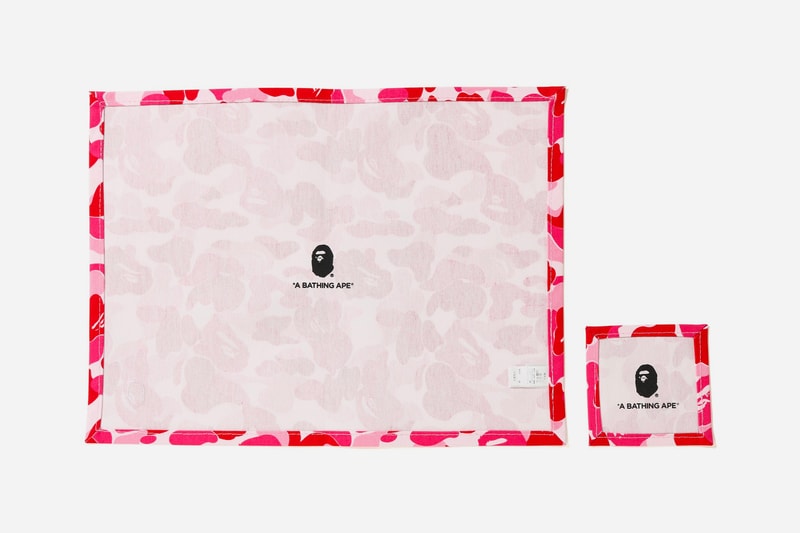bape abc camo place mat coaster set pink