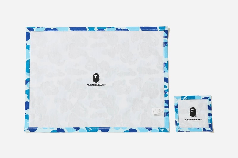 bape abc camo place mat coaster set blue