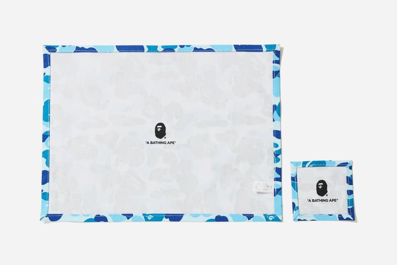 bape abc camo place mat coaster set blue