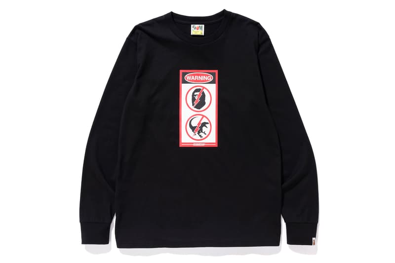 bape jurassic world fallen kingdom collaboration 2018 logo branding black long sleeve sweater ape head