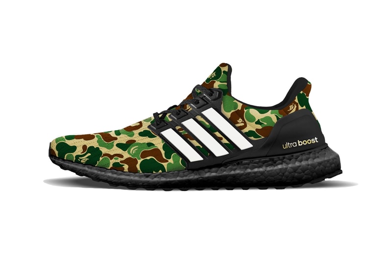 Bape adidas Ultraboost Rumor 2019 collaboration sneaker first camo pattern footwear drop release date info leak