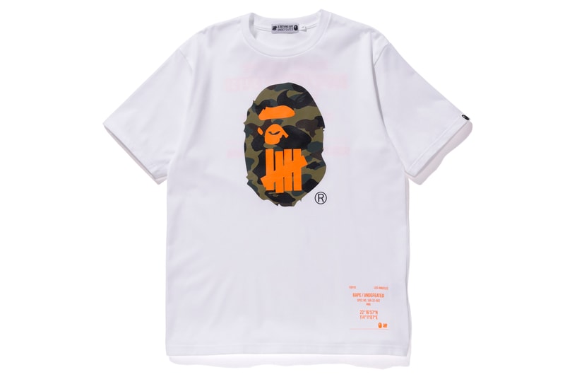 bape undefeated hong kong exclusive capsule white t shirt