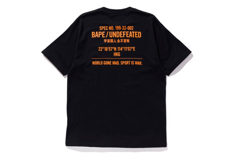 bape undefeated hong kong exclusive capsule black t shirt