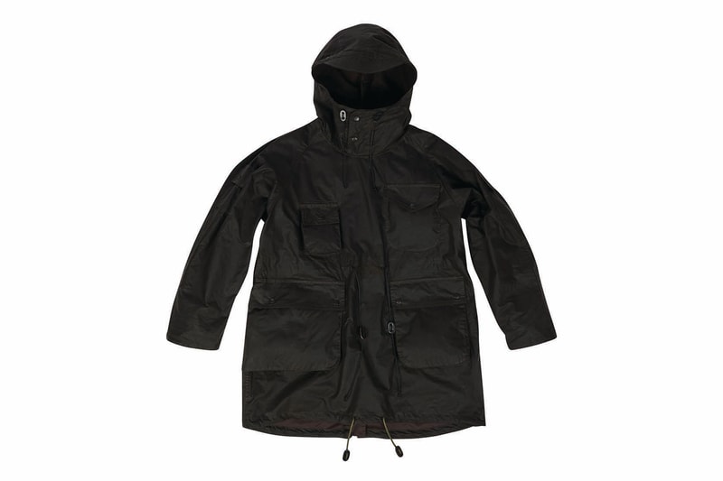 Barbour x Engineered Garments Fall/Winter 2018 Collection New York 5-Piece Capsule Collection Waxed Cotton Daiki Suzuki FW18 AW18 Japanese Designer American Sportswear Workwear Military Clothing Black Navy Olive Waxed Cotton Parkas Capes Bedales Blouson Carnaby St Soho London Available Purchase Cop Buy Soon