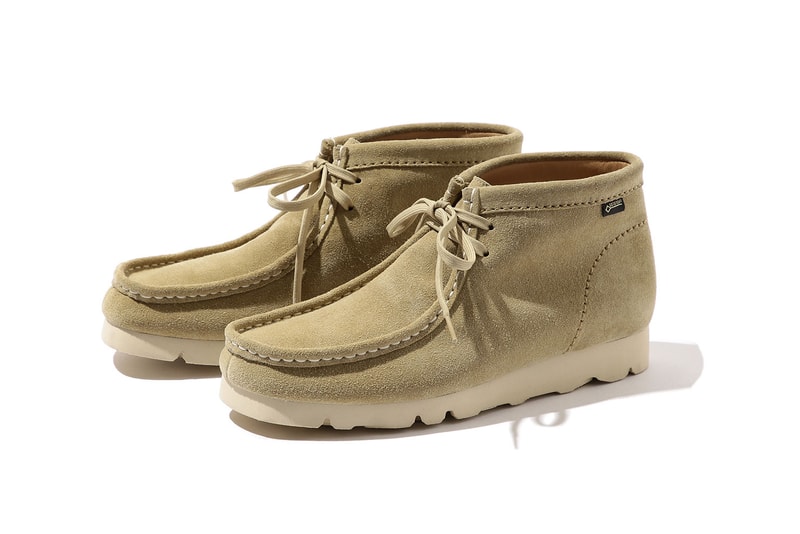 BEAMS clarks wallabee vibram sole gore tex lining collaboration exclusive drop release japan boot october 2018 buy purchase sale pre order tan suede beige christo