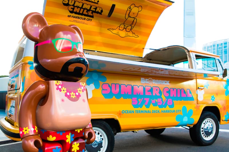 bearbrick harbour city summer chill 2000 Hawaiian print sun bathe truck