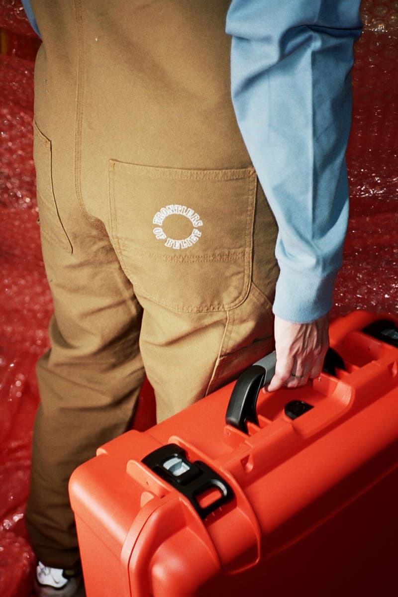 brain dead carhartt wip collaboration capsule july 14 drop release date info logo overalls tee shirt cap hat yellow carpenter pants graphic jacket release date sale buy