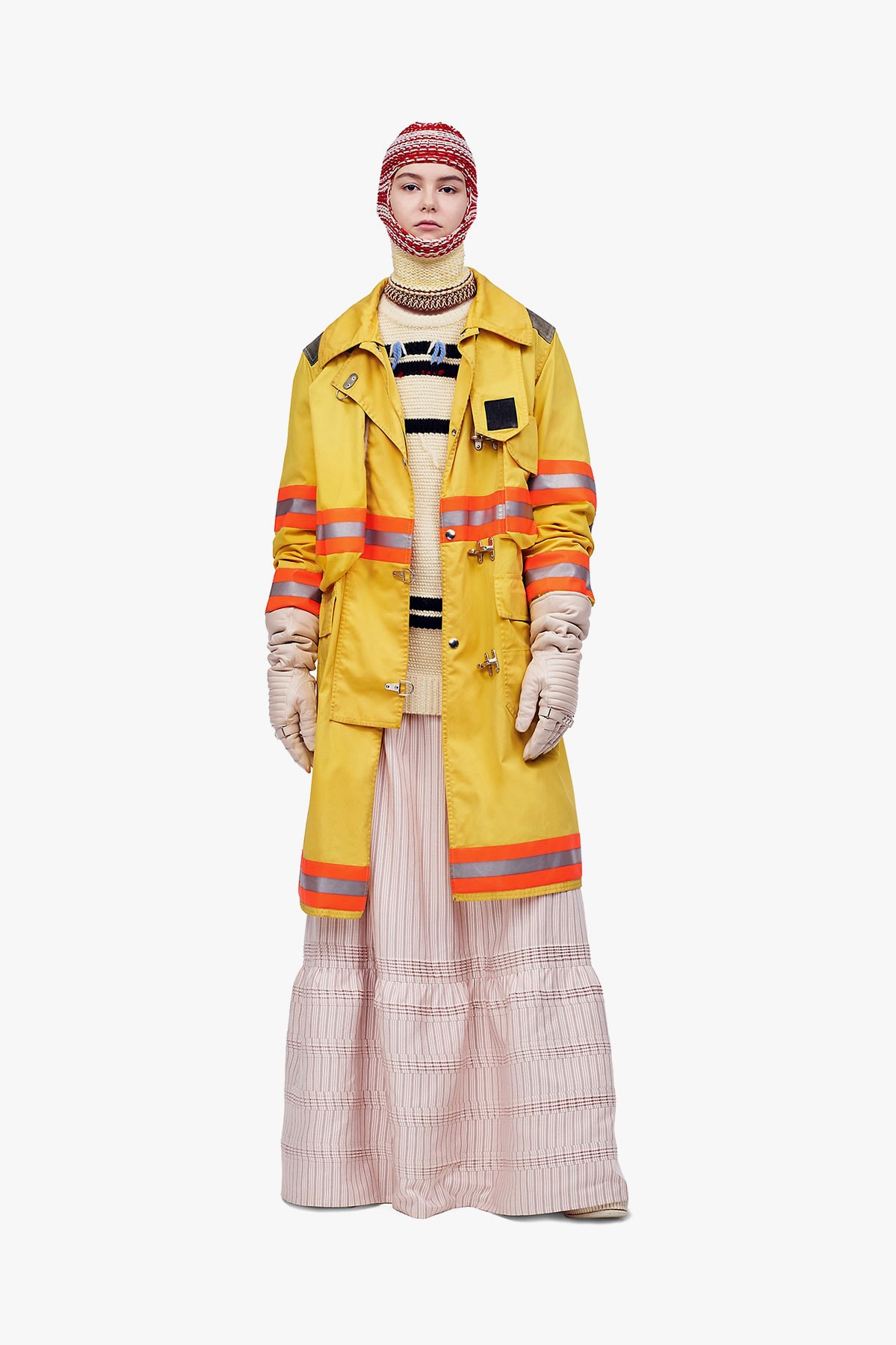 calvin klein 205w39nyc fireman man fighter distressed jacket coat jumpsuit orange yellow red outerwear ankle boot black white leather fall winter 2018 drop release date pre order buy sale shop sell