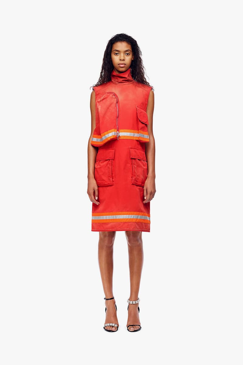calvin klein 205w39nyc fireman man fighter distressed jacket coat jumpsuit orange yellow red outerwear ankle boot black white leather fall winter 2018 drop release date pre order buy sale shop sell