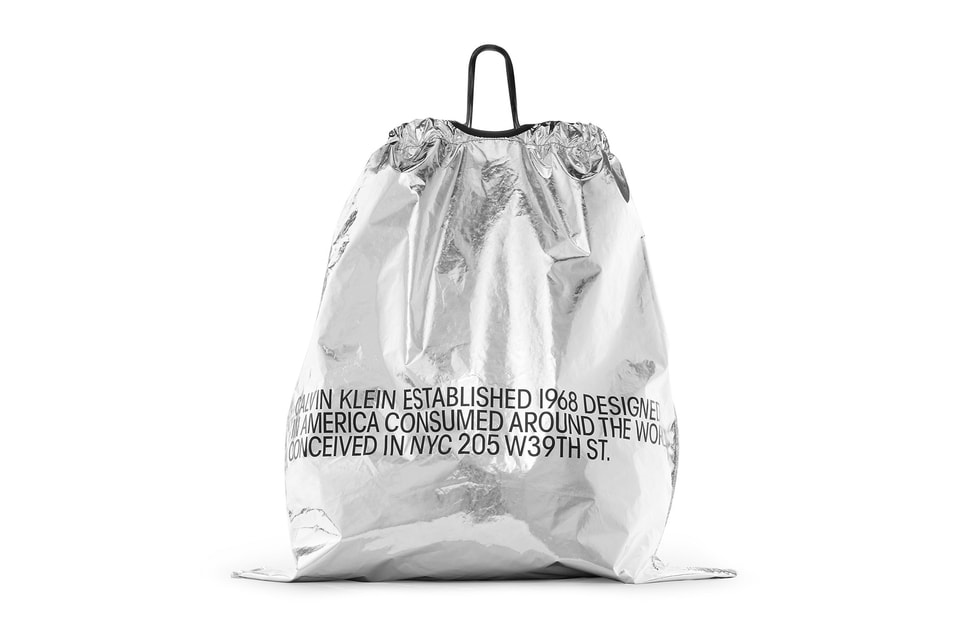 CALVIN KLEIN Oversized Metallic Drawstring Bag | Hypebeast