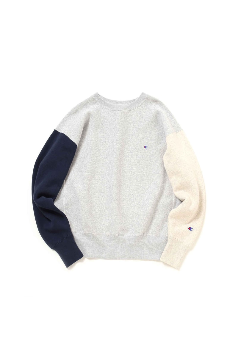 champion beams reverse weave color block sweat suit black grey collaboration shirt pants october 2018 drop release date info japan