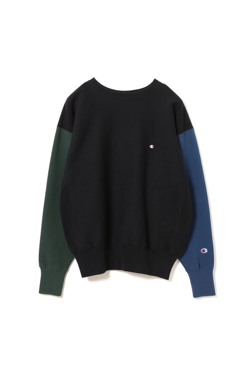 champion beams reverse weave color block sweat suit black grey collaboration shirt pants october 2018 drop release date info japan
