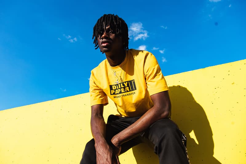Daily Paper "Money Transfer" 2018 Capsule Collection Collab Lookbook Yellow Black Tees Tote Bags Track Pants Joggers Socks Hoodies