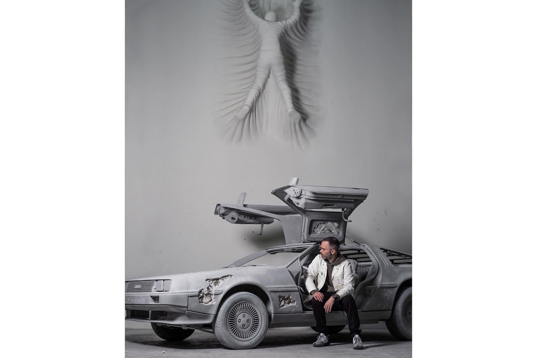 Daniel Arsham "3018" Exhibition Galerie Perrotin New york delorean car future relic art show opening hours address