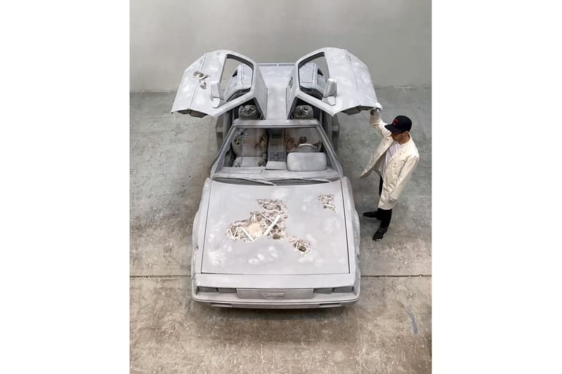 Daniel Arsham "3018" Exhibition Galerie Perrotin New york delorean car future relic art show opening hours address