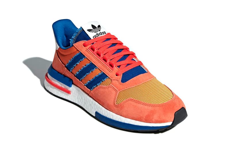 Dragon Ball Z adidas ZX500 RM Goku Closer Look Orange Blue Anime Manga