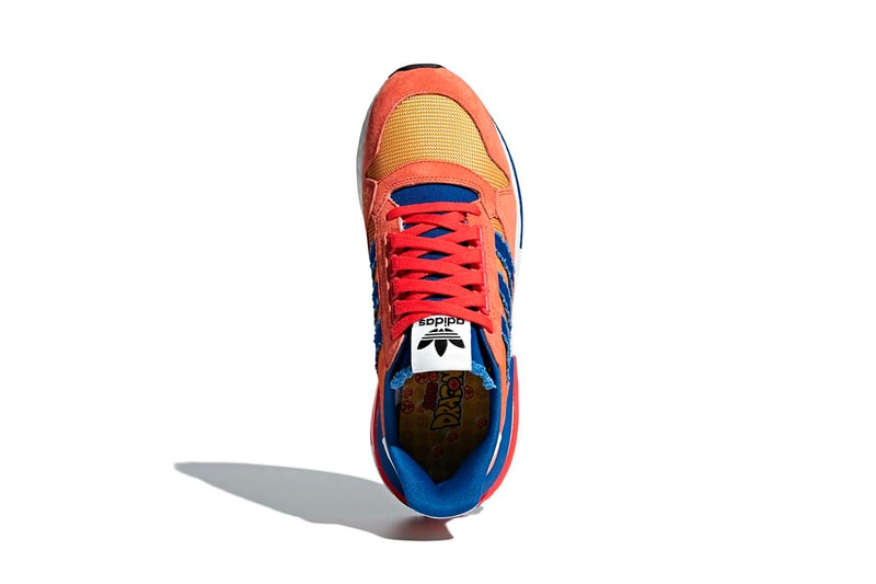 Dragon Ball Z adidas ZX500 RM Goku Closer Look Orange Blue Anime Manga