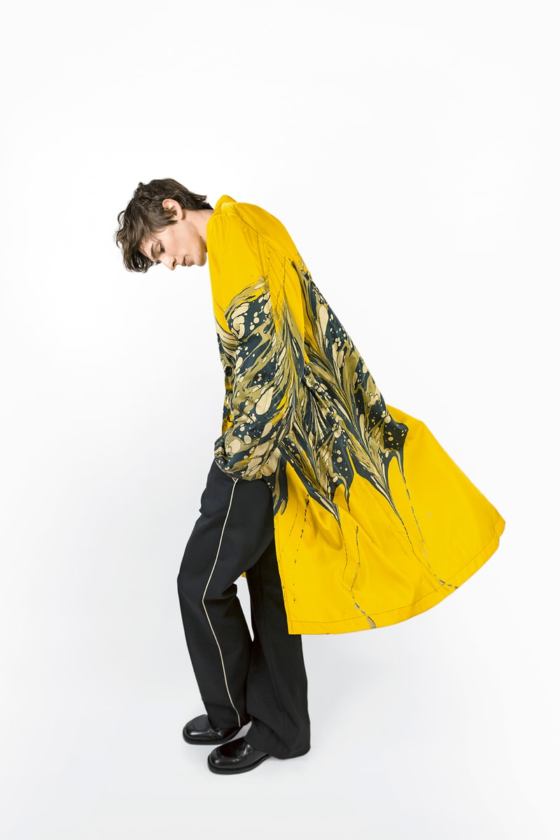 dries van noten ebru marble print raincoats limited release august 2018 drop buy purchase sale