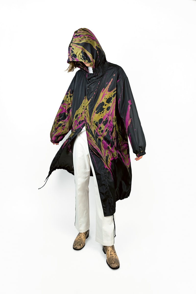 dries van noten ebru marble print raincoats limited release august 2018 drop buy purchase sale