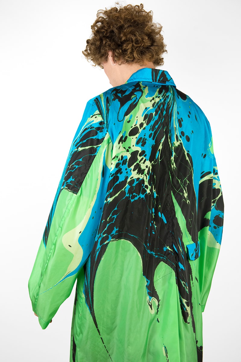 dries van noten ebru marble print raincoats limited release august 2018 drop buy purchase sale