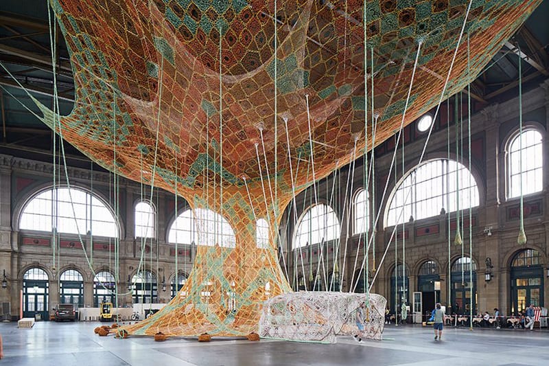 Artist Ernesto Neto Unveils Twenty-Meter High 'GaiaMotherTree' Knit Installation
