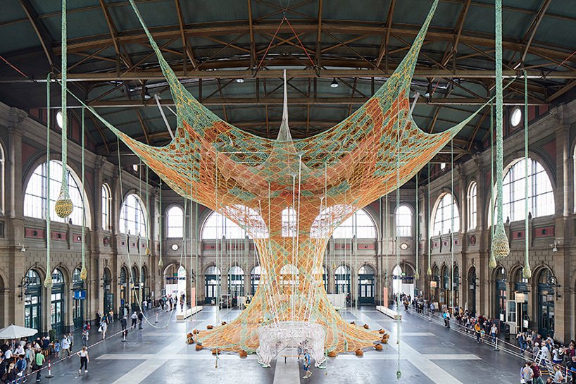 Ernesto Neto GaiaMotherTree Knit Installation Zurich central station Art