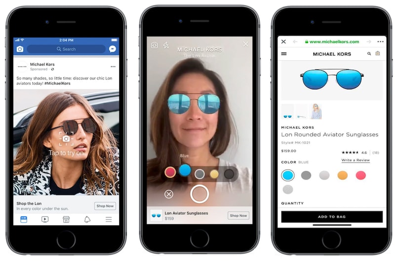Facebook Test Augmented Reality News Feed Ads AR F8 Michael Kors