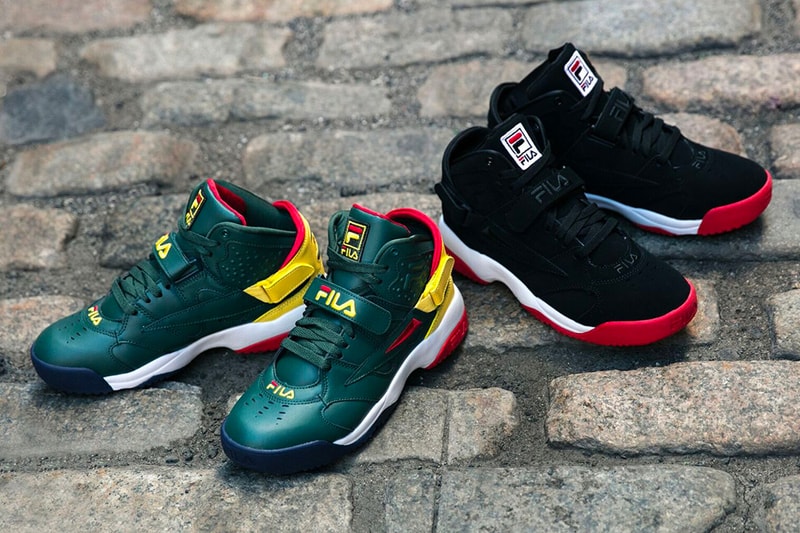 Fila Jimmy Jazz Fila Spoiler  Fila Original Fitness Varsity sneaker green yellow red black white retro new era hat