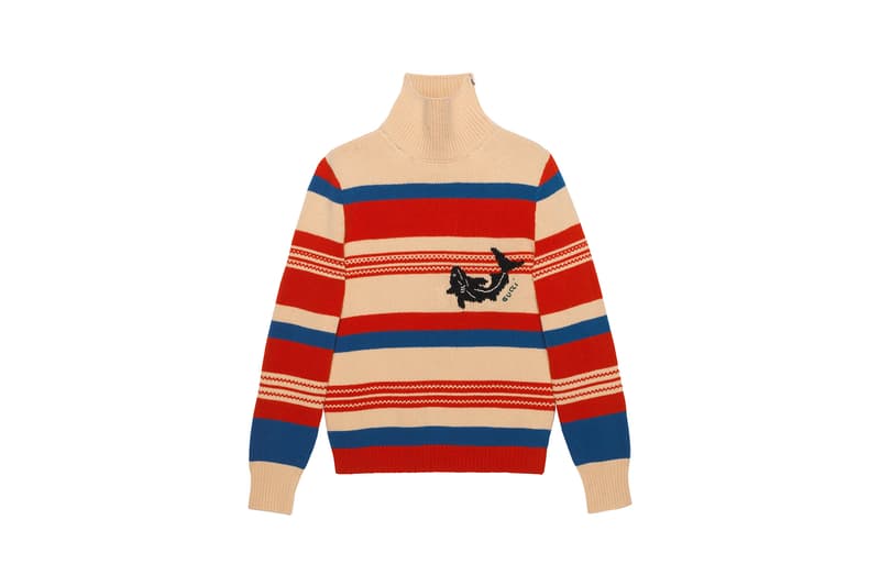 Gucci Pre-Fall 2018 Dover Street Market exclusives drop release collection july 14 2018 reopening buy purchase shop info decor sweater track jacket jersey shop store patches embroidery