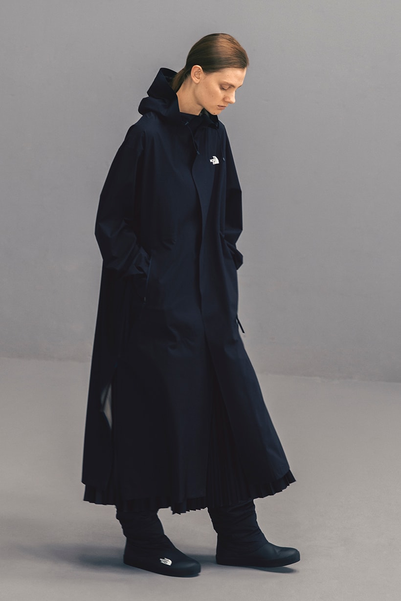 HYKE The North Face Fall/Winter 2018 Lookbook Purple Black Label collaboration collection august 12 2018 drop release launch closer first look japan exclusive women green black boot belt coat jacket bolero
