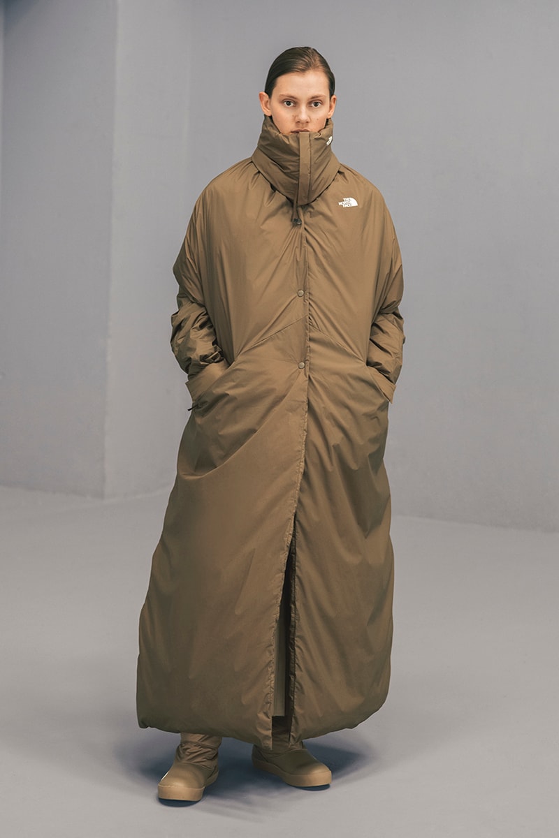 HYKE The North Face Fall/Winter 2018 Lookbook Purple Black Label collaboration collection august 12 2018 drop release launch closer first look japan exclusive women green black boot belt coat jacket bolero