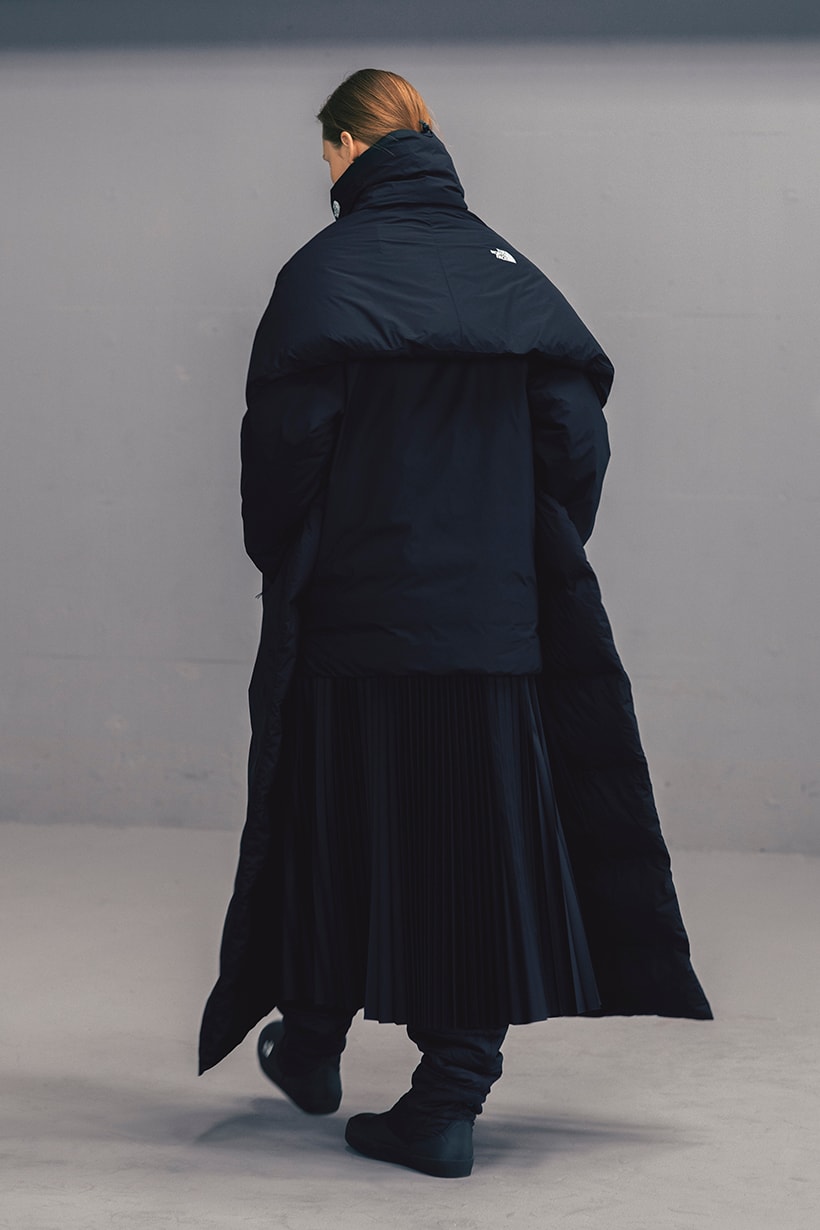 HYKE The North Face Fall/Winter 2018 Lookbook Purple Black Label collaboration collection august 12 2018 drop release launch closer first look japan exclusive women green black boot belt coat jacket bolero