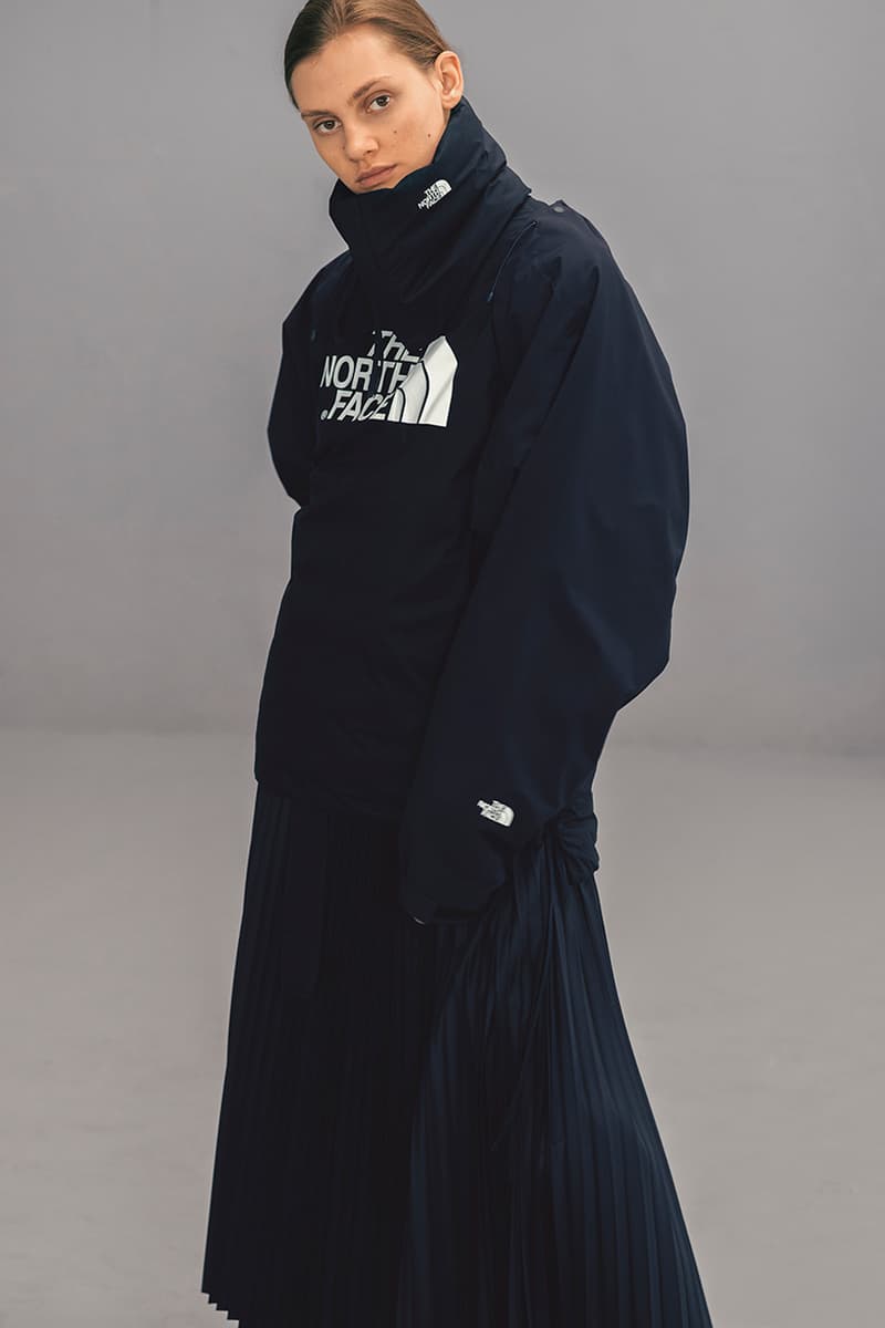 HYKE The North Face Fall/Winter 2018 Lookbook Purple Black Label collaboration collection august 12 2018 drop release launch closer first look japan exclusive women green black boot belt coat jacket bolero