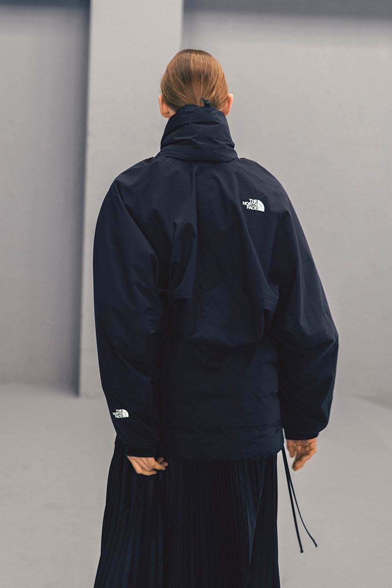 HYKE The North Face Fall/Winter 2018 Lookbook Purple Black Label collaboration collection august 12 2018 drop release launch closer first look japan exclusive women green black boot belt coat jacket bolero