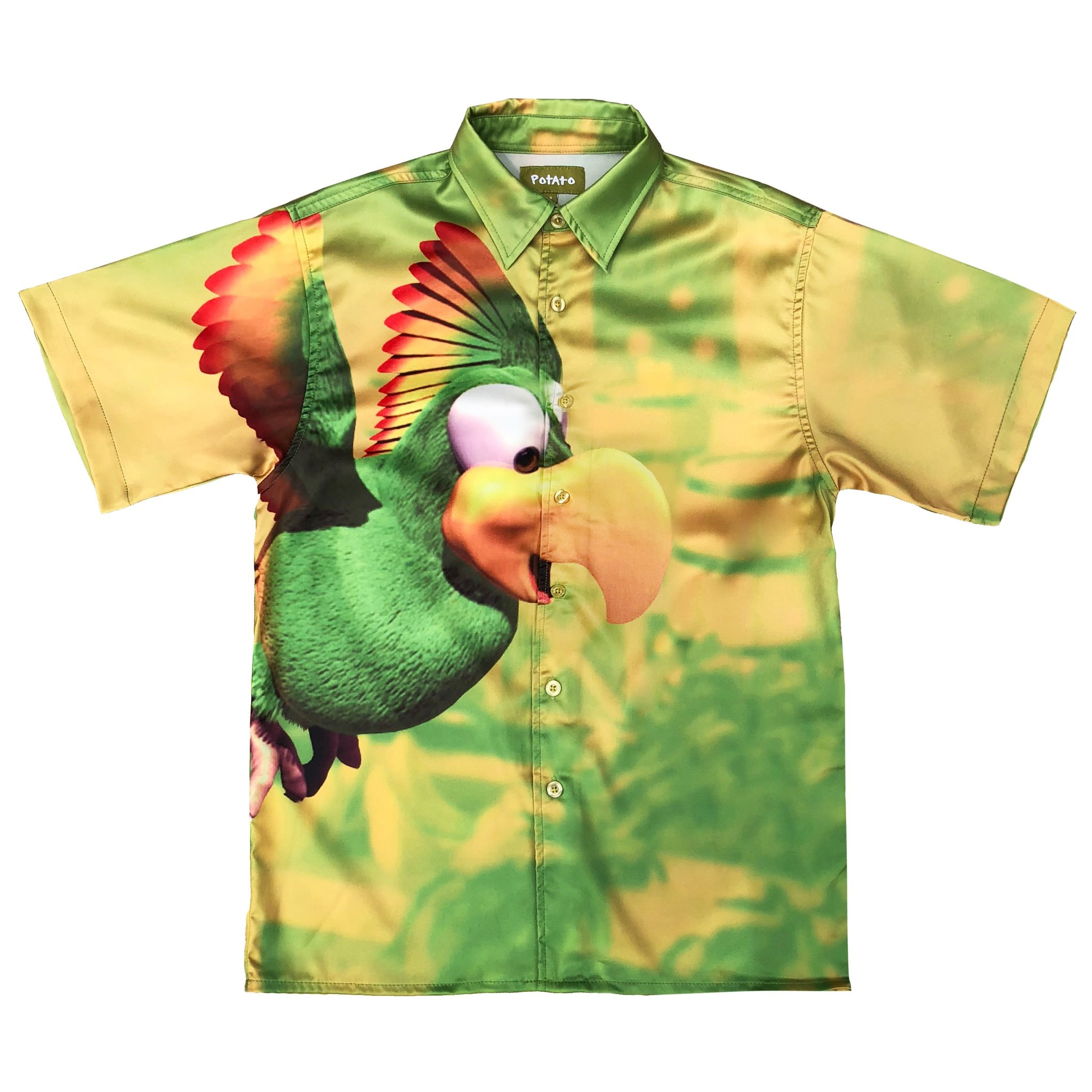 imran potato donkey kong country parody shirt green gold Squawks parrot
