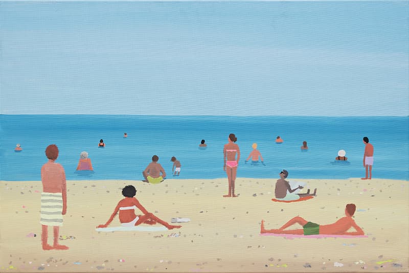 jean jullien le jardin blue exhibition artworks art paintings murals shows