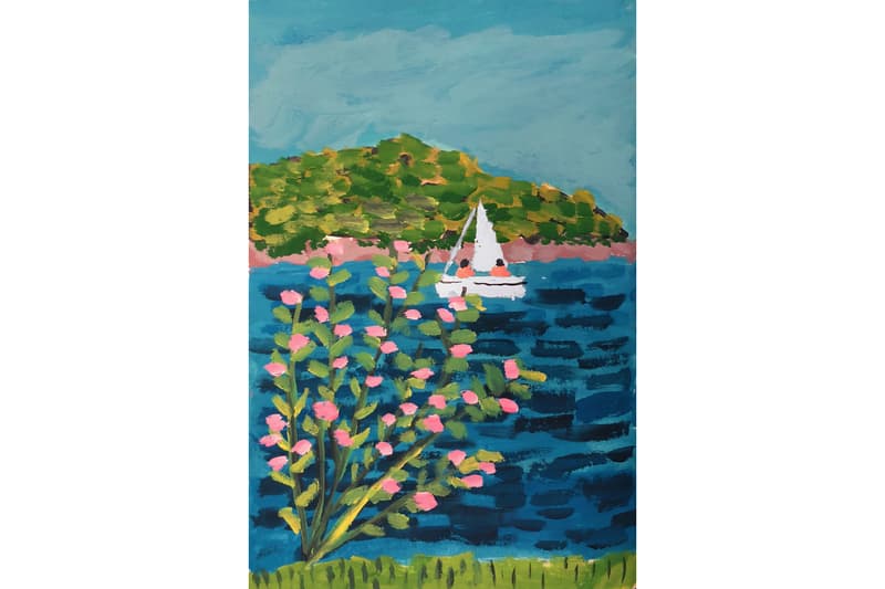 jean jullien le jardin blue exhibition artworks art paintings murals shows