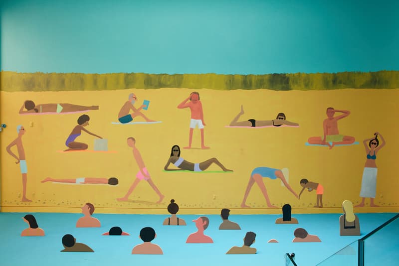 jean jullien le jardin blue exhibition artworks art paintings murals shows