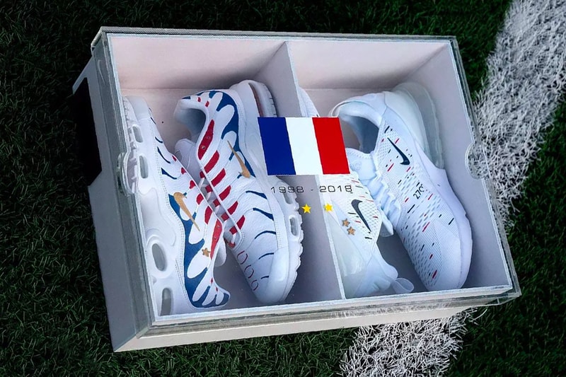 Kylian Mbappé Nike Air Max 1998 2018 Pack World Cup France Air Max Plus Air Max 270 football FIFA red white blue winning stars