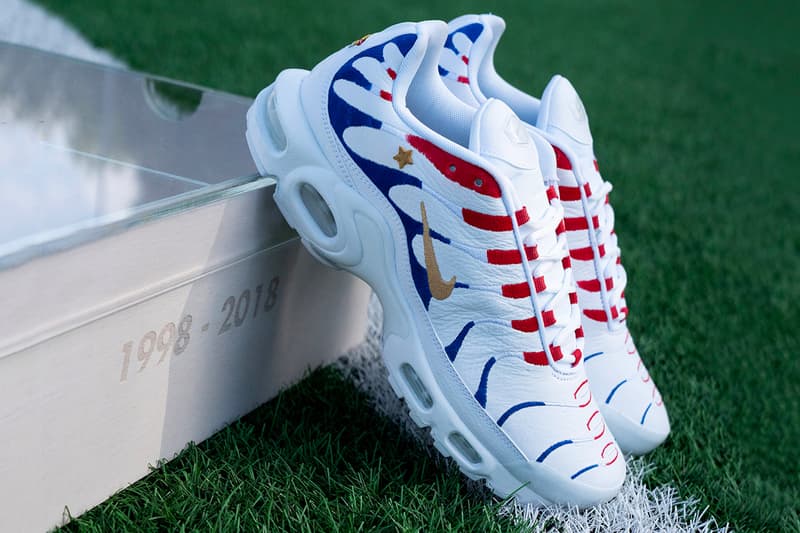 Kylian MbappÃ© Nike Air Max 1998 2018 Pack World Cup France Air Max Plus Air Max 270 football FIFA red white blue winning stars