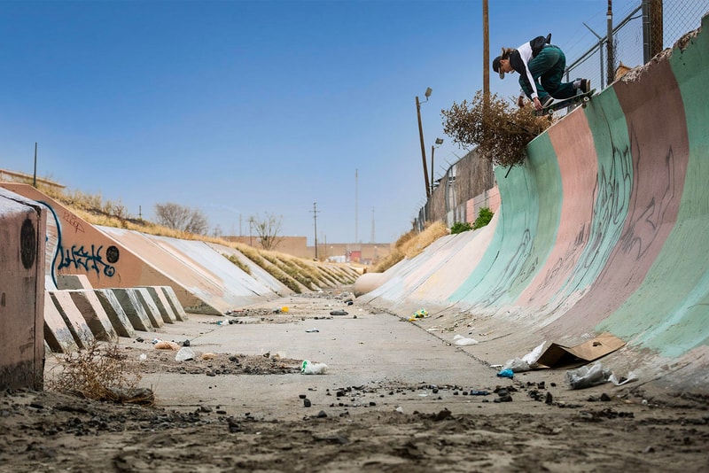 desert forms influence sandy pink concrete skatepark on the