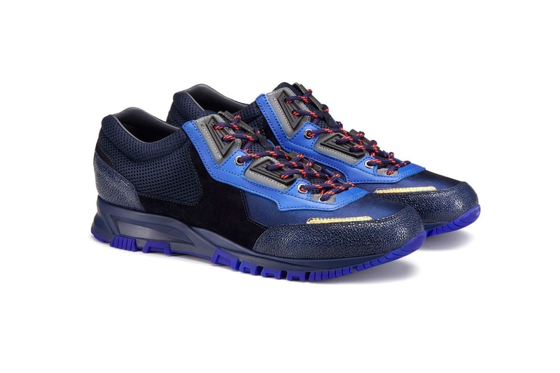 lanvin mesh cross trainer grey beige light brown white midnight blue calfskin release date drop info closer look luxury
