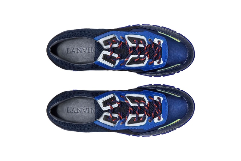 lanvin mesh cross trainer grey beige light brown white midnight blue calfskin release date drop info closer look luxury