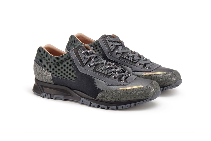 lanvin mesh cross trainer grey beige light brown white midnight blue calfskin release date drop info closer look luxury