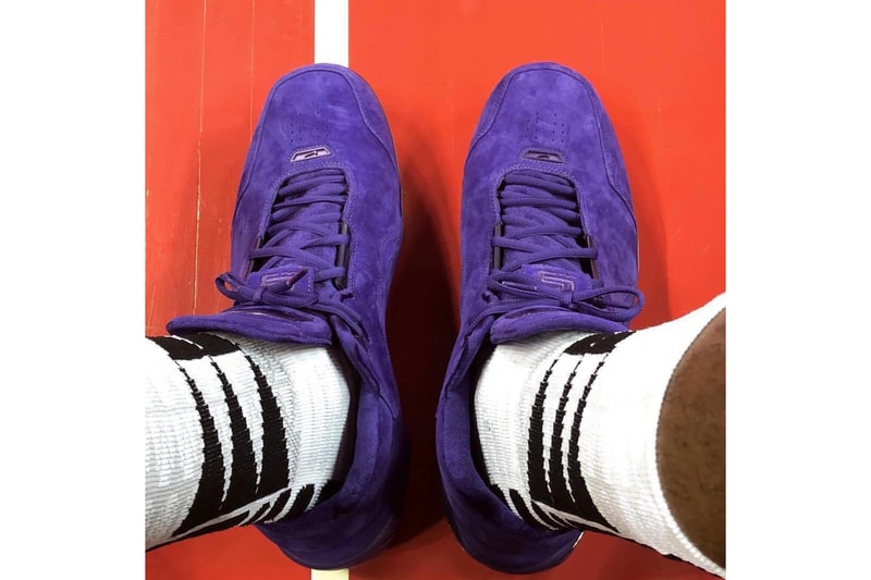 LeBron James Nike Air Zoom Generation Purple Suede PE Los Angeles Lakers shorts sneakers footwear JustDon Mitchell & Ness