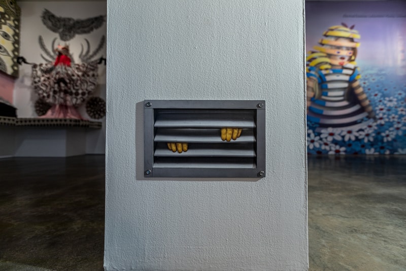 long beach museum of art vitality and verve artworks murals exhibitions installations paintings bodralo case evoca sergio garcia herkut hush jaune leon keer